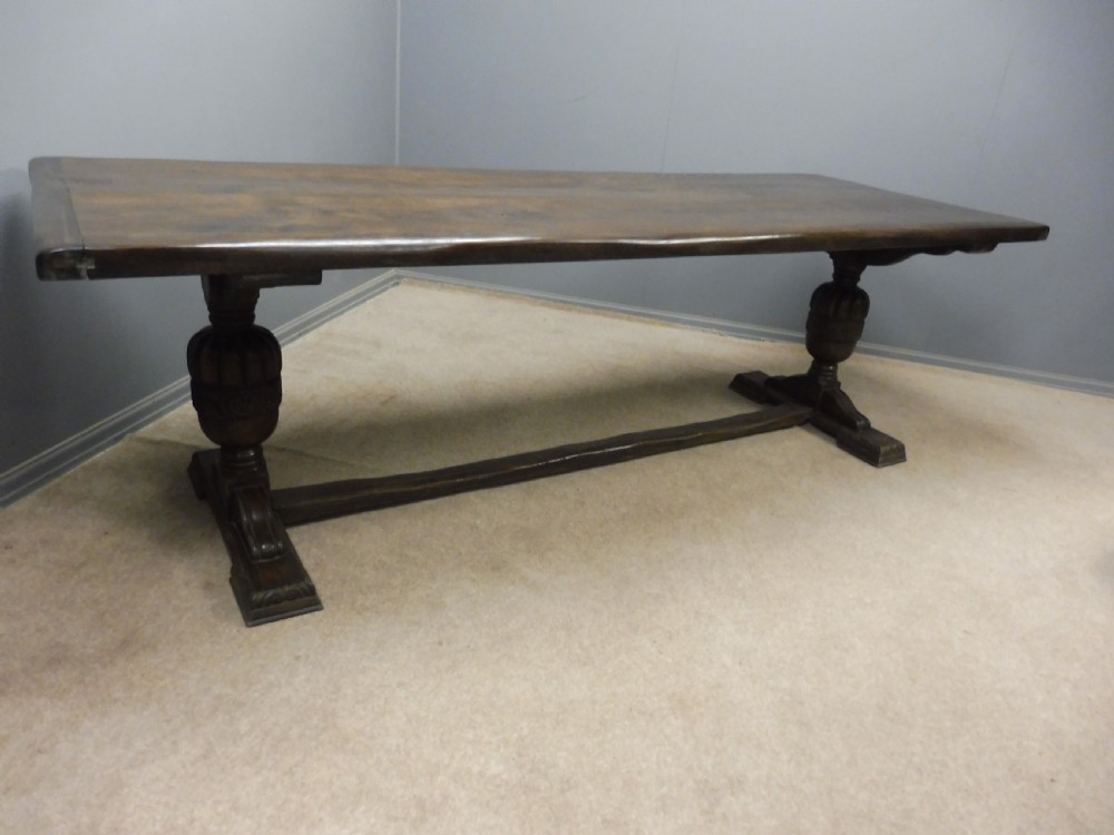 LARGE OAK REFECTORY TABLE CIRCA 1900 View XIV