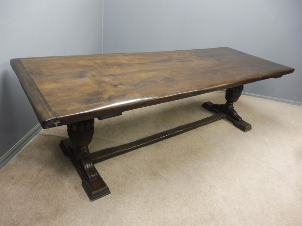 LARGE OAK REFECTORY TABLE CIRCA 1900 View XV