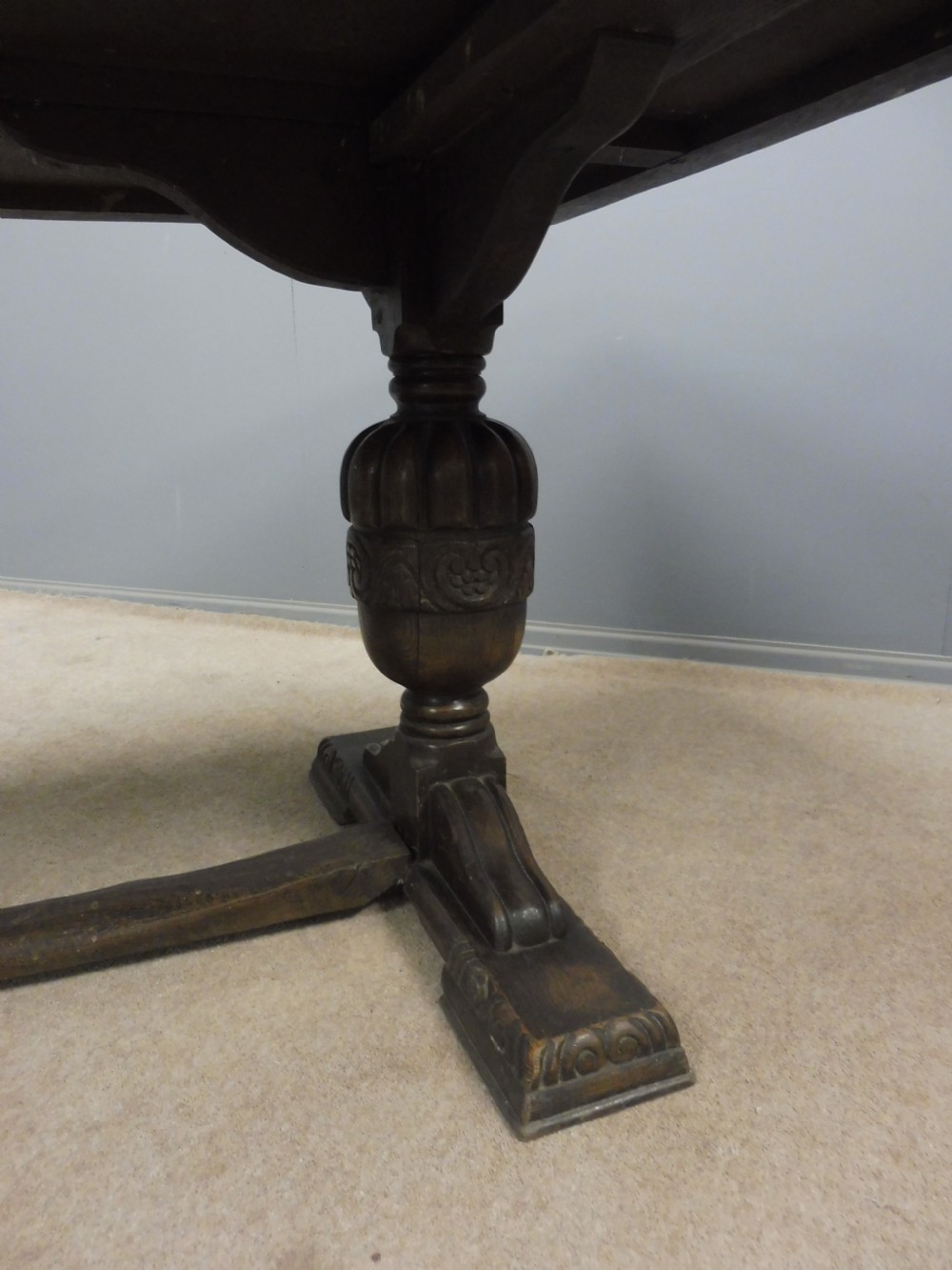 LARGE OAK REFECTORY TABLE CIRCA 1900 View XVI