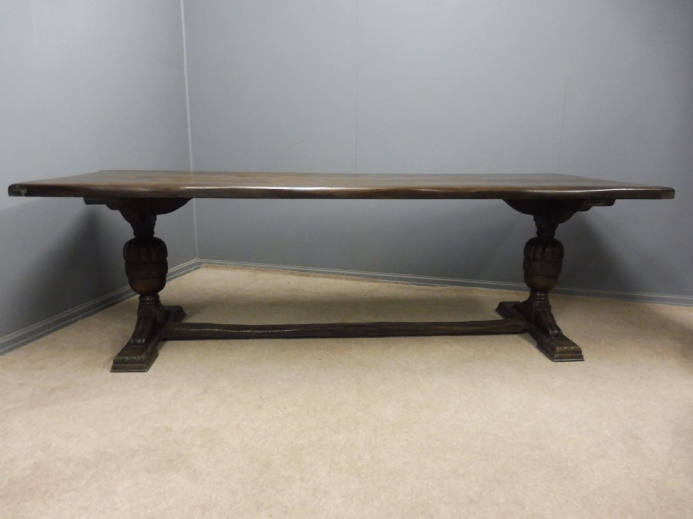 LARGE OAK REFECTORY TABLE CIRCA 1900 View XVII