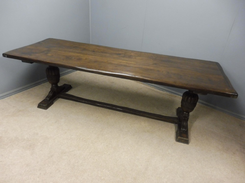 LARGE OAK REFECTORY TABLE CIRCA 1900 View XVIII