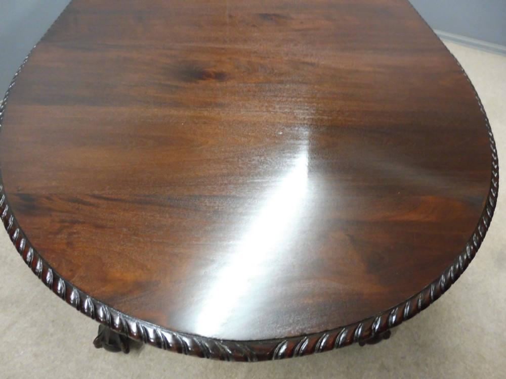 LARGE LATE VICTORIAN MAHOGANY 3 LEAF EXTENDING DINING TABLE View XI