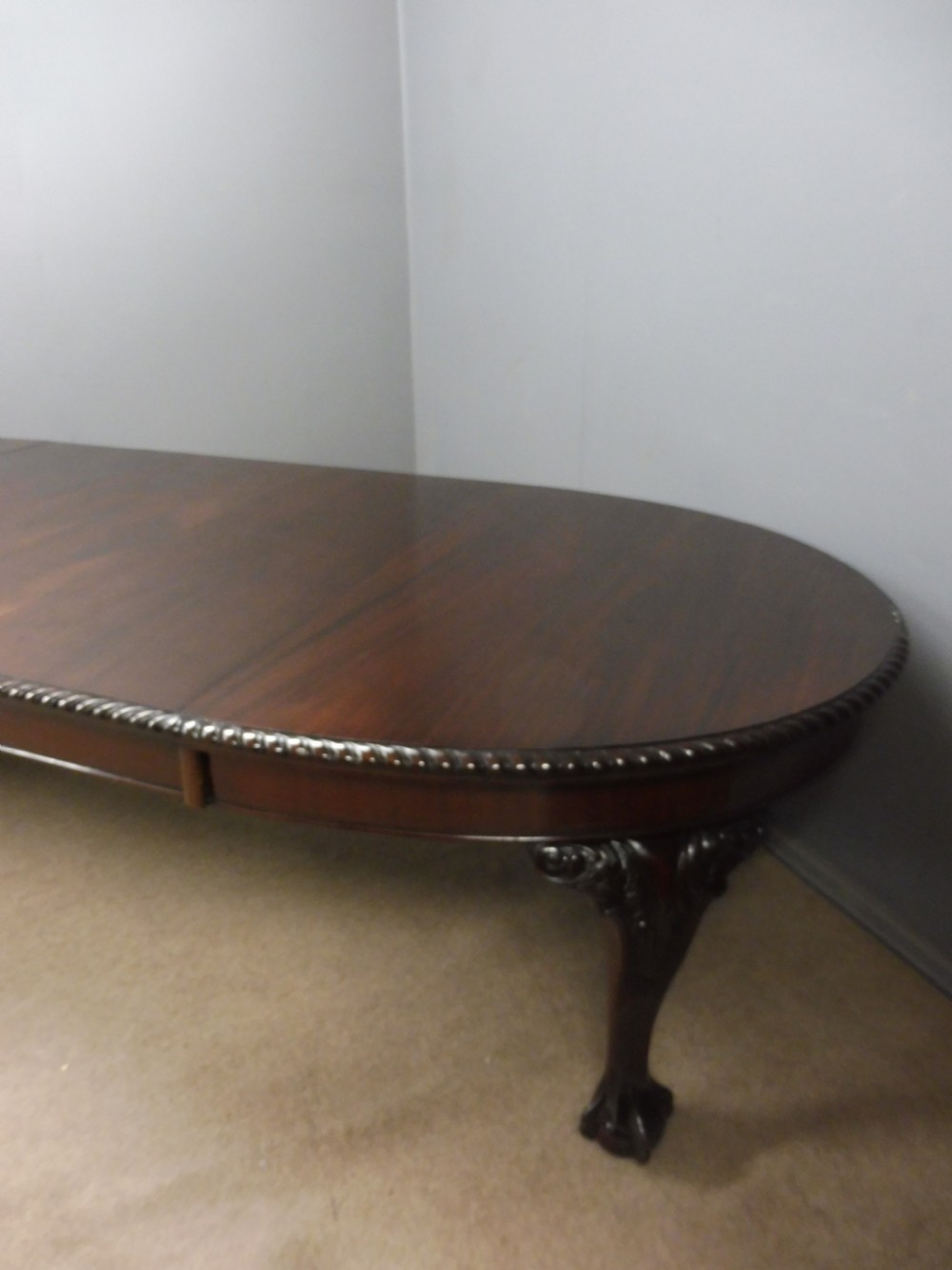 LARGE LATE VICTORIAN MAHOGANY 3 LEAF EXTENDING DINING TABLE View XIII
