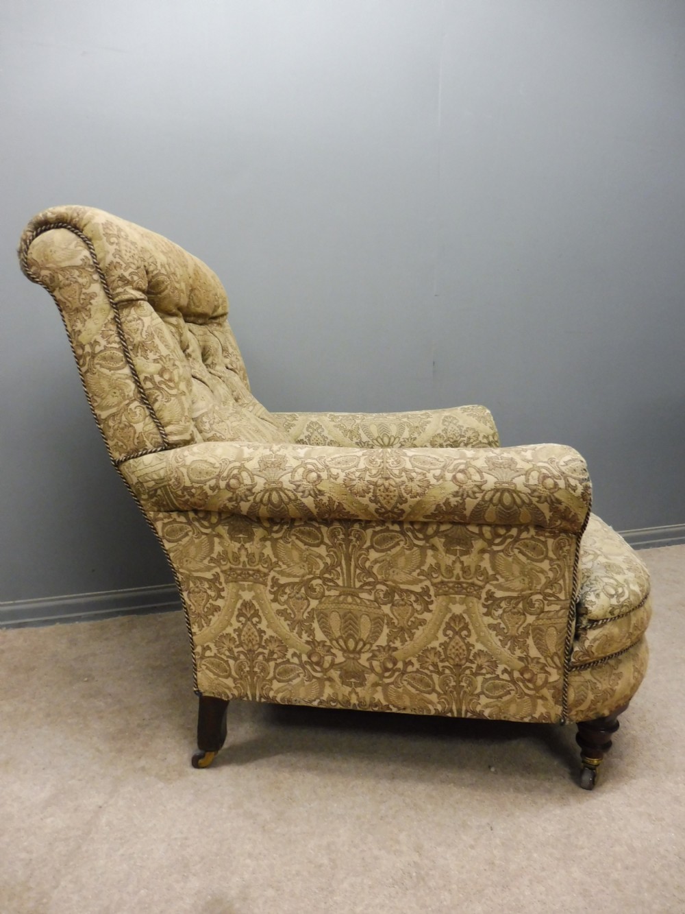 VICTORIAN WALNUT  HOWARD STYLE ARMCHAIR CIRCA 1880 View III