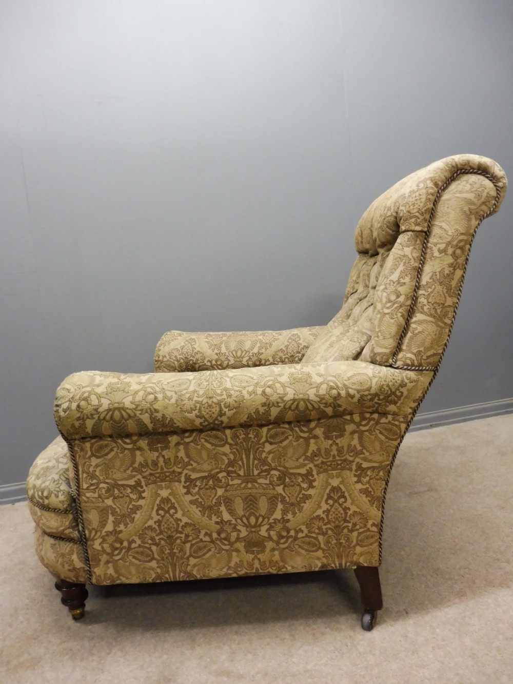 VICTORIAN WALNUT  HOWARD STYLE ARMCHAIR CIRCA 1880 View V