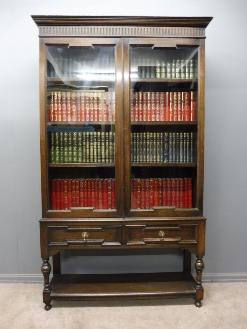 EDWARDIAN OAK BOOKCASE BY MAPLE AND CO View IV