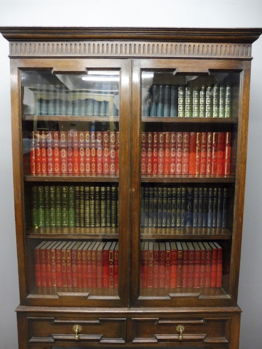 EDWARDIAN OAK BOOKCASE BY MAPLE AND CO View VI