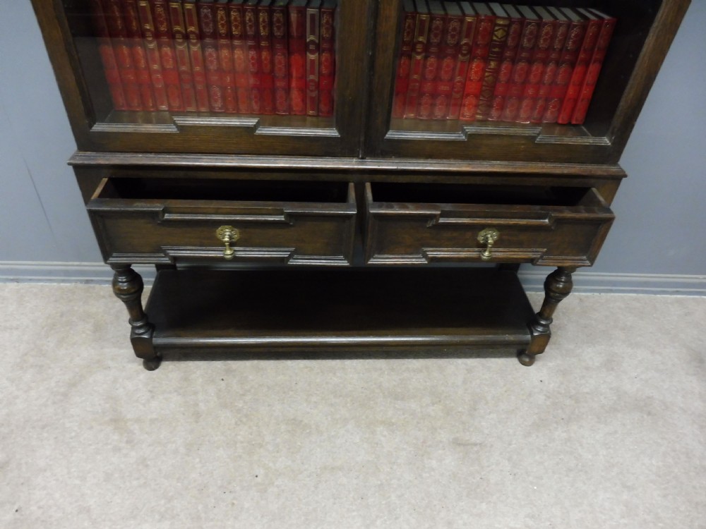 EDWARDIAN OAK BOOKCASE BY MAPLE AND CO View VIII