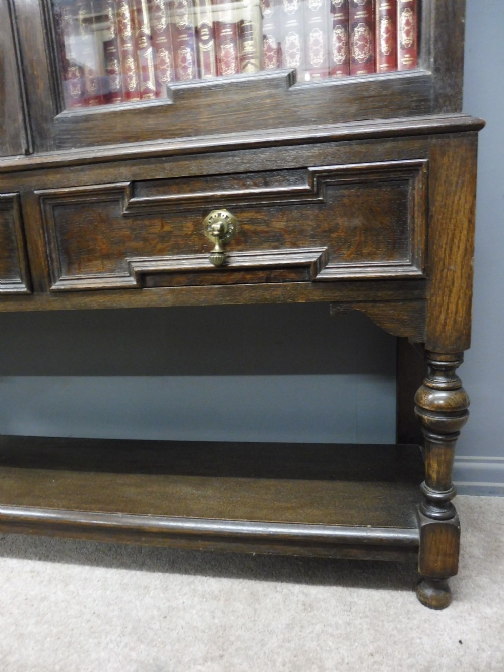 EDWARDIAN OAK BOOKCASE BY MAPLE AND CO View XI