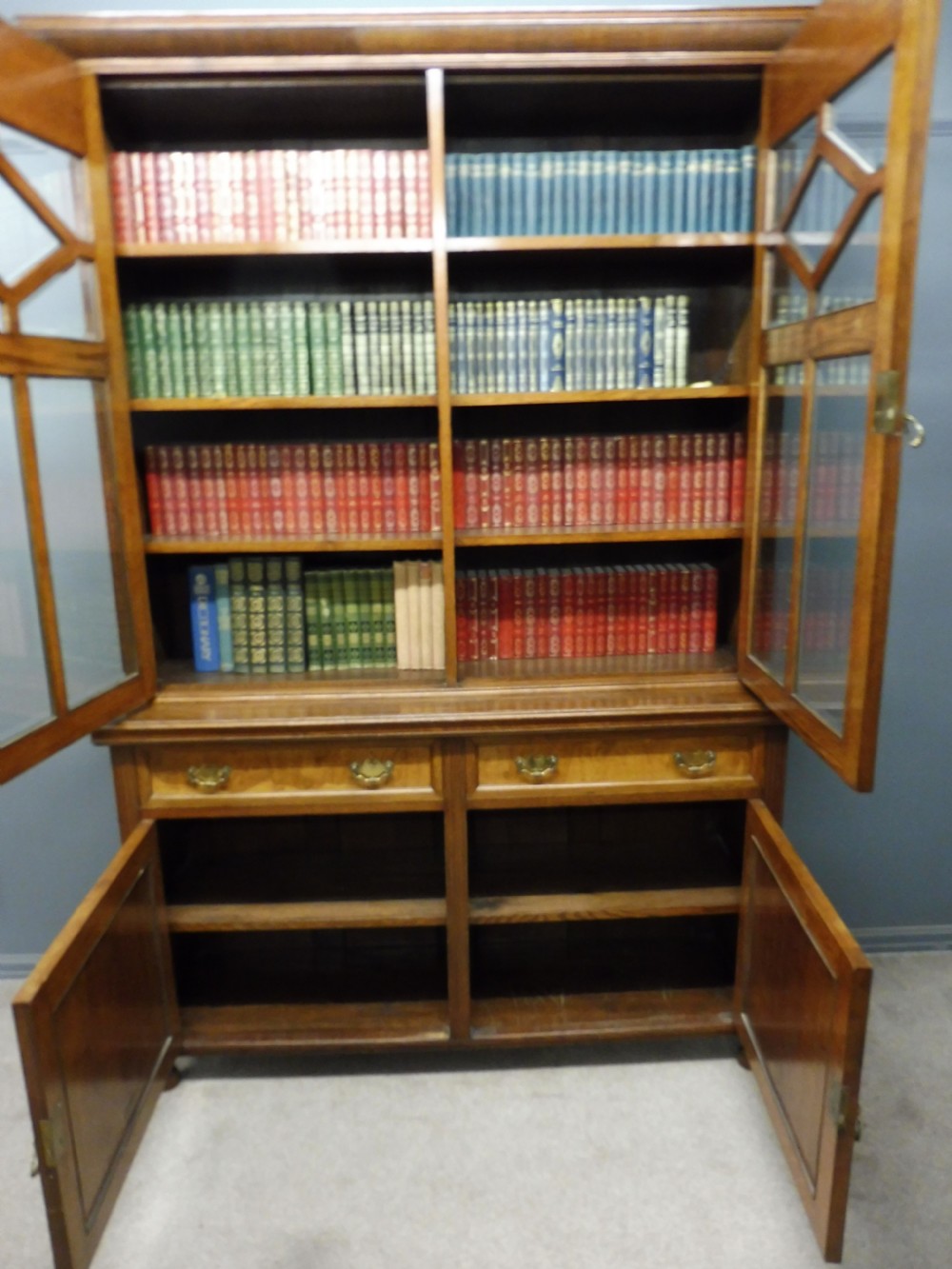 SUPERIOR QUALITY 19TH CENTURY OAK, BURR OAK,AND  POLLARD OAK BOOKCASE View XII
