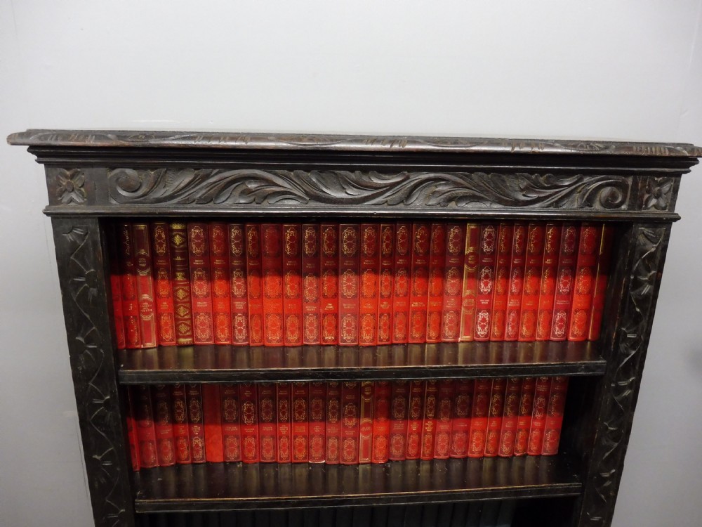 CARVED OAK VICTORIAN BOOKCASE  View IV
