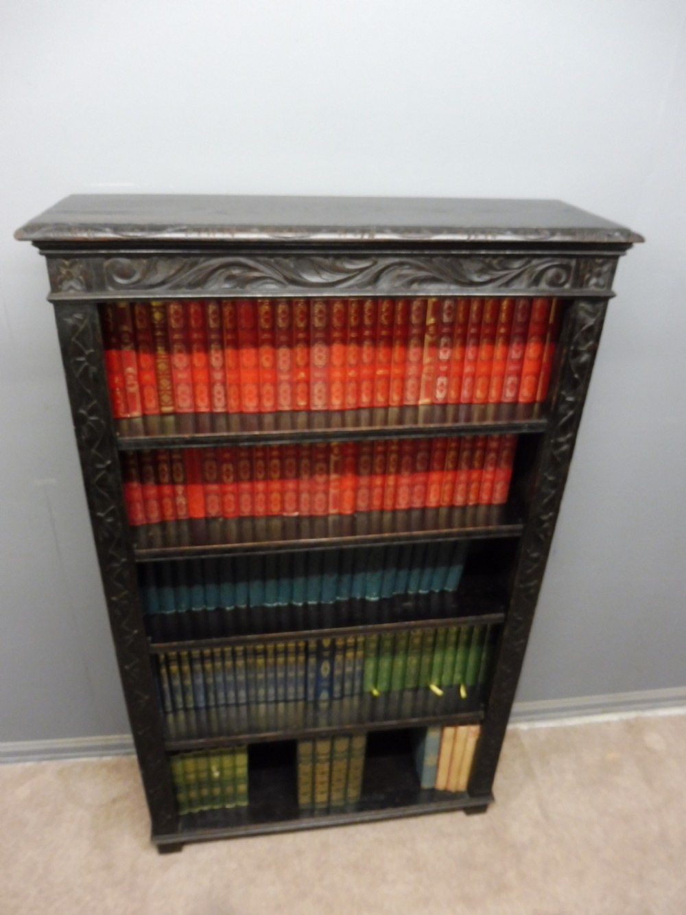 CARVED OAK VICTORIAN BOOKCASE  View VII