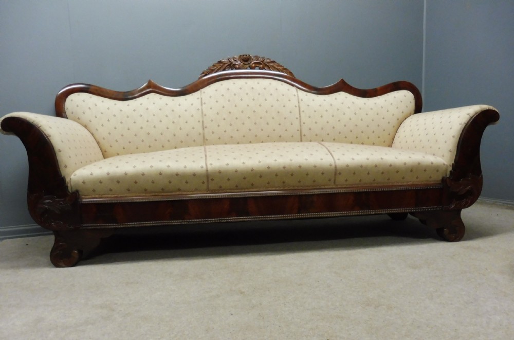 VICTORIAN PERIOD SCROLL END SOFA