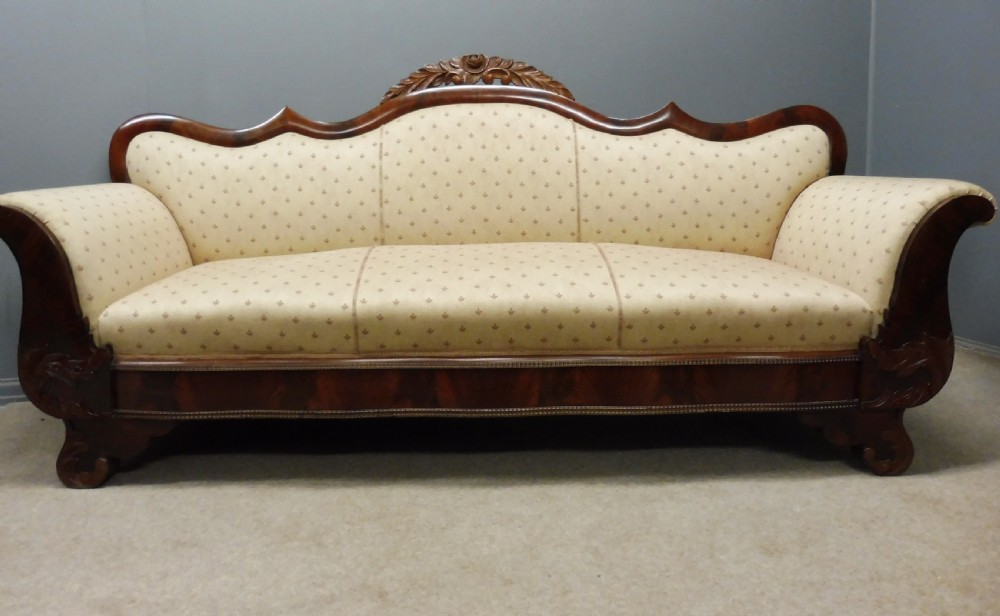 VICTORIAN PERIOD SCROLL END SOFA View II