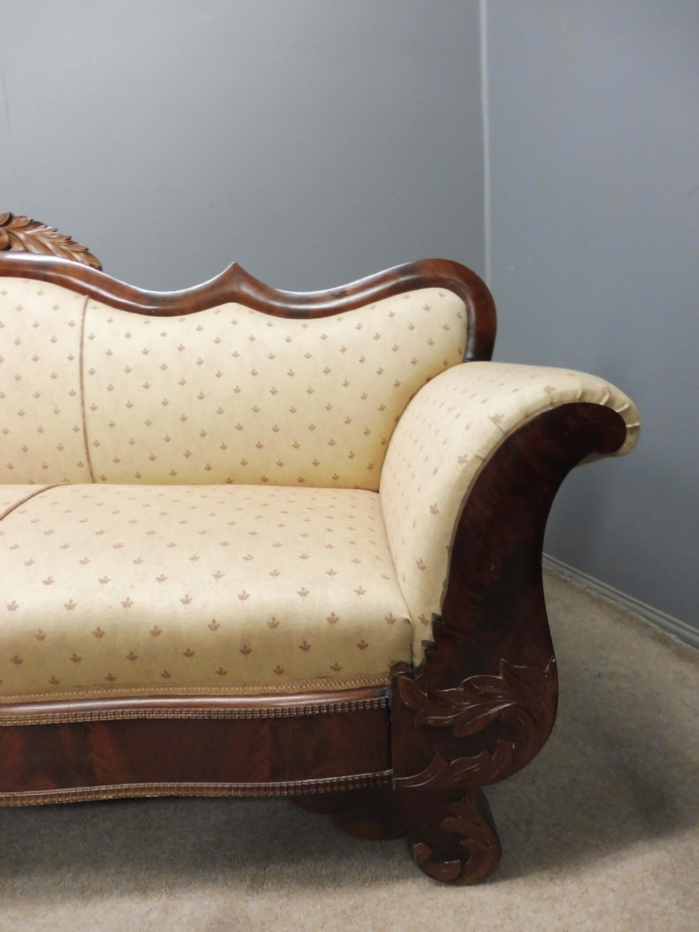 VICTORIAN PERIOD SCROLL END SOFA View VIII
