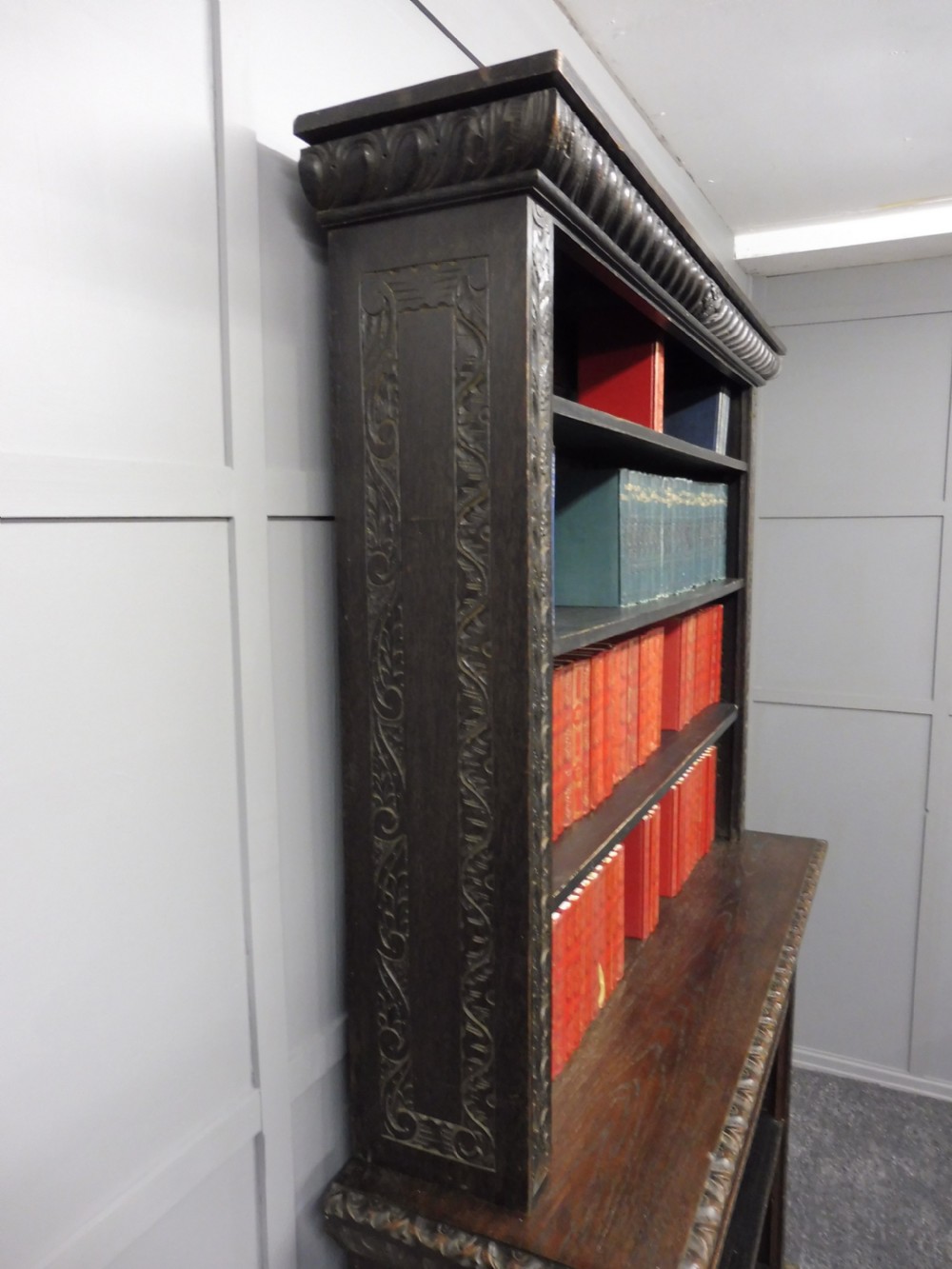 DARK OAK VICTORIAN BOOKCASE View VIII