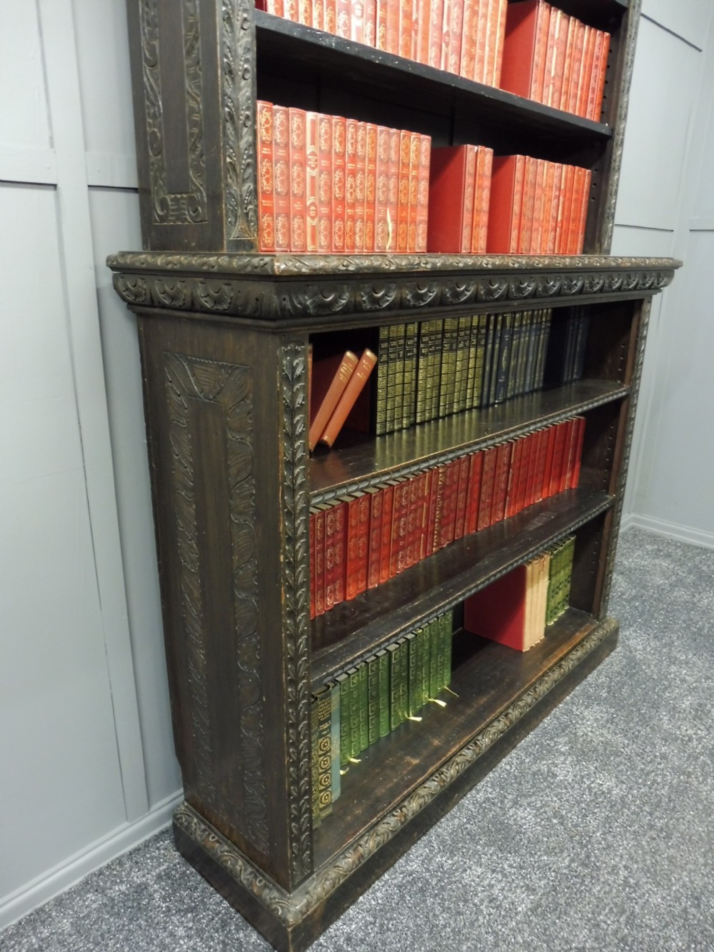 DARK OAK VICTORIAN BOOKCASE View IX