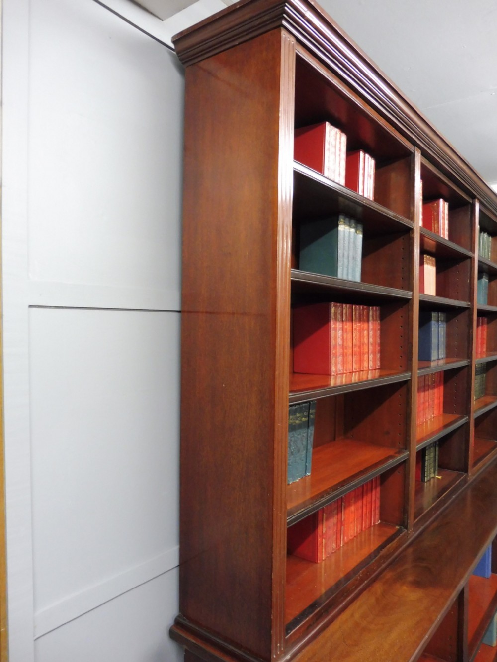 LARGE VICTORIAN MAHOGANY OPEN LIBRARY BOOKCASE View IX