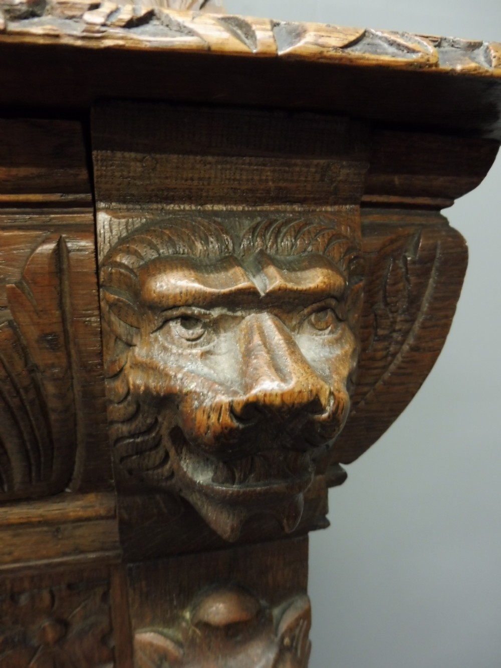 CARVED VICTORIAN OAK BOOKCASE View XI