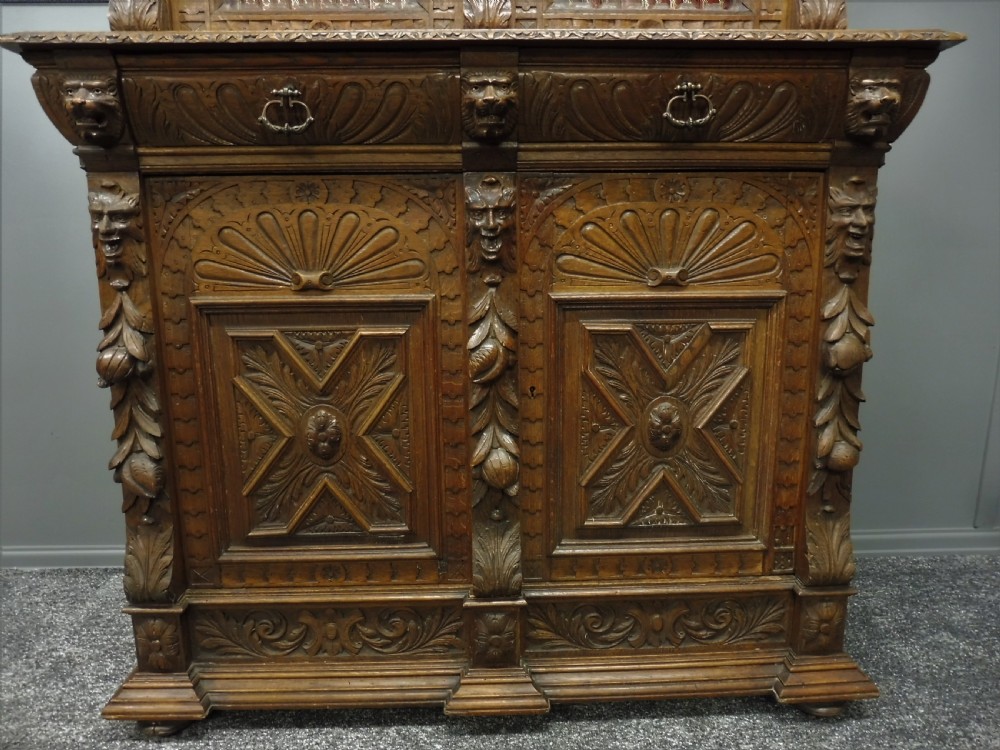 CARVED VICTORIAN OAK BOOKCASE View XII
