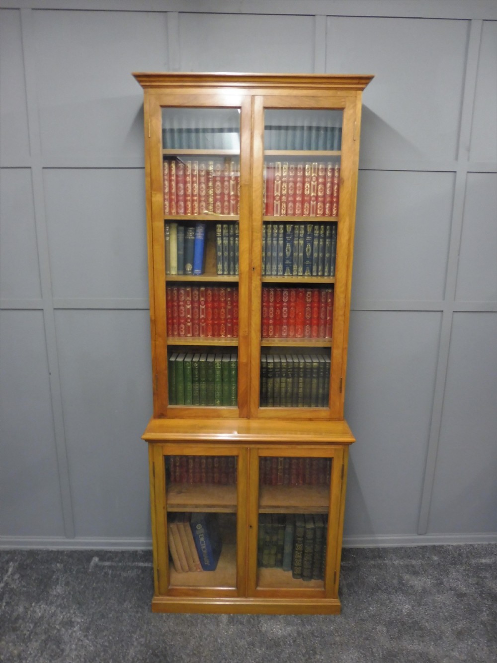 SLIM LIGHT WALNUT GLAZED BOOKCASE View II