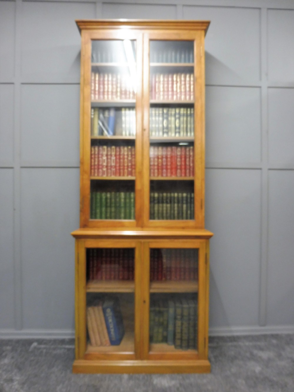 SLIM LIGHT WALNUT GLAZED BOOKCASE View III