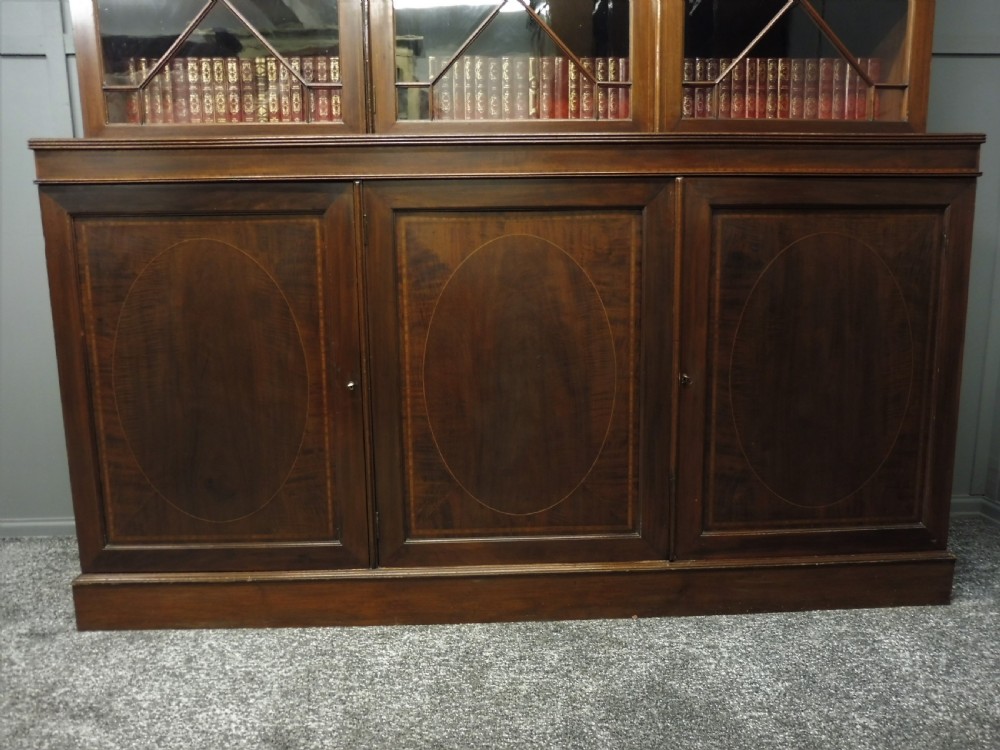 LARGE EDWARDIAN INLAID LIBRARY BOOKCASE View VI