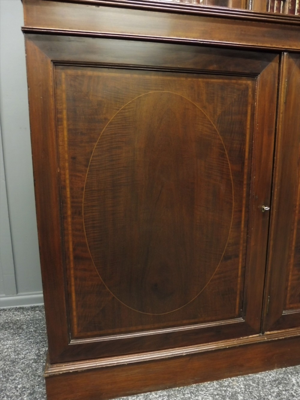 LARGE EDWARDIAN INLAID LIBRARY BOOKCASE View VII