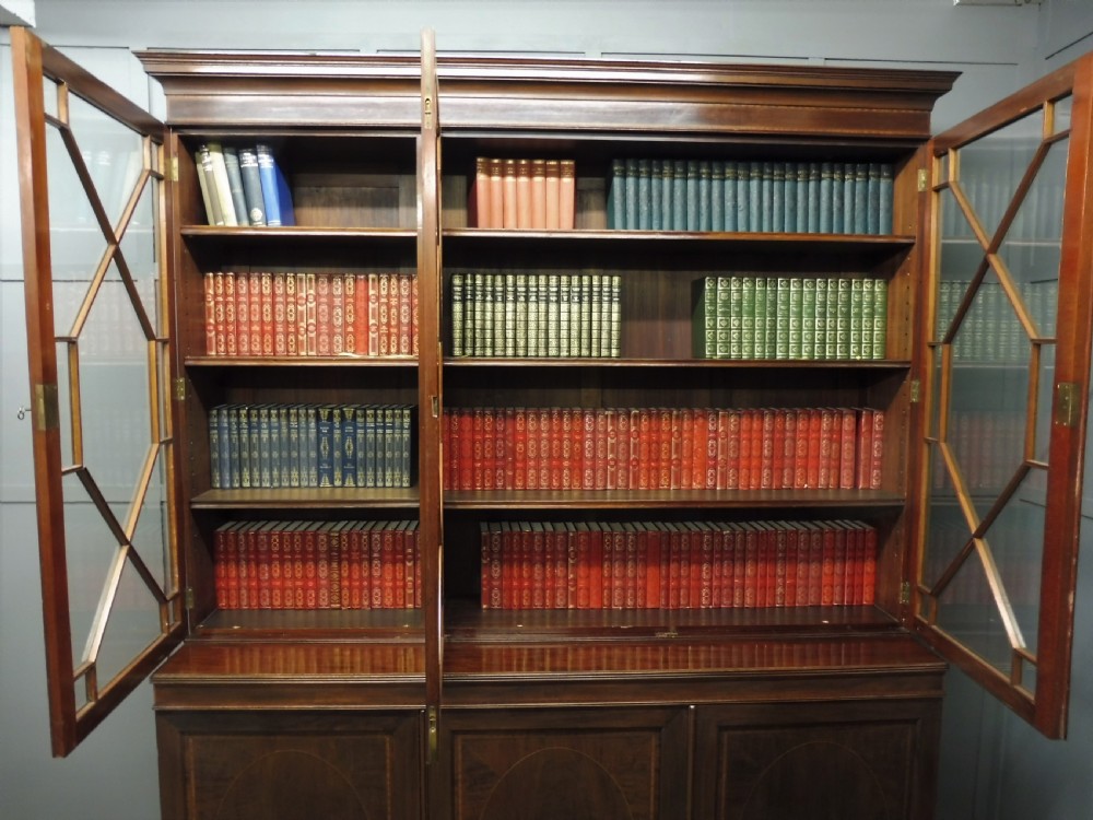 LARGE EDWARDIAN INLAID LIBRARY BOOKCASE View XII