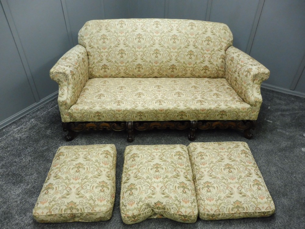 EDWARDIAN WALNUT FRAMED 3 PIECE SUITE View VII