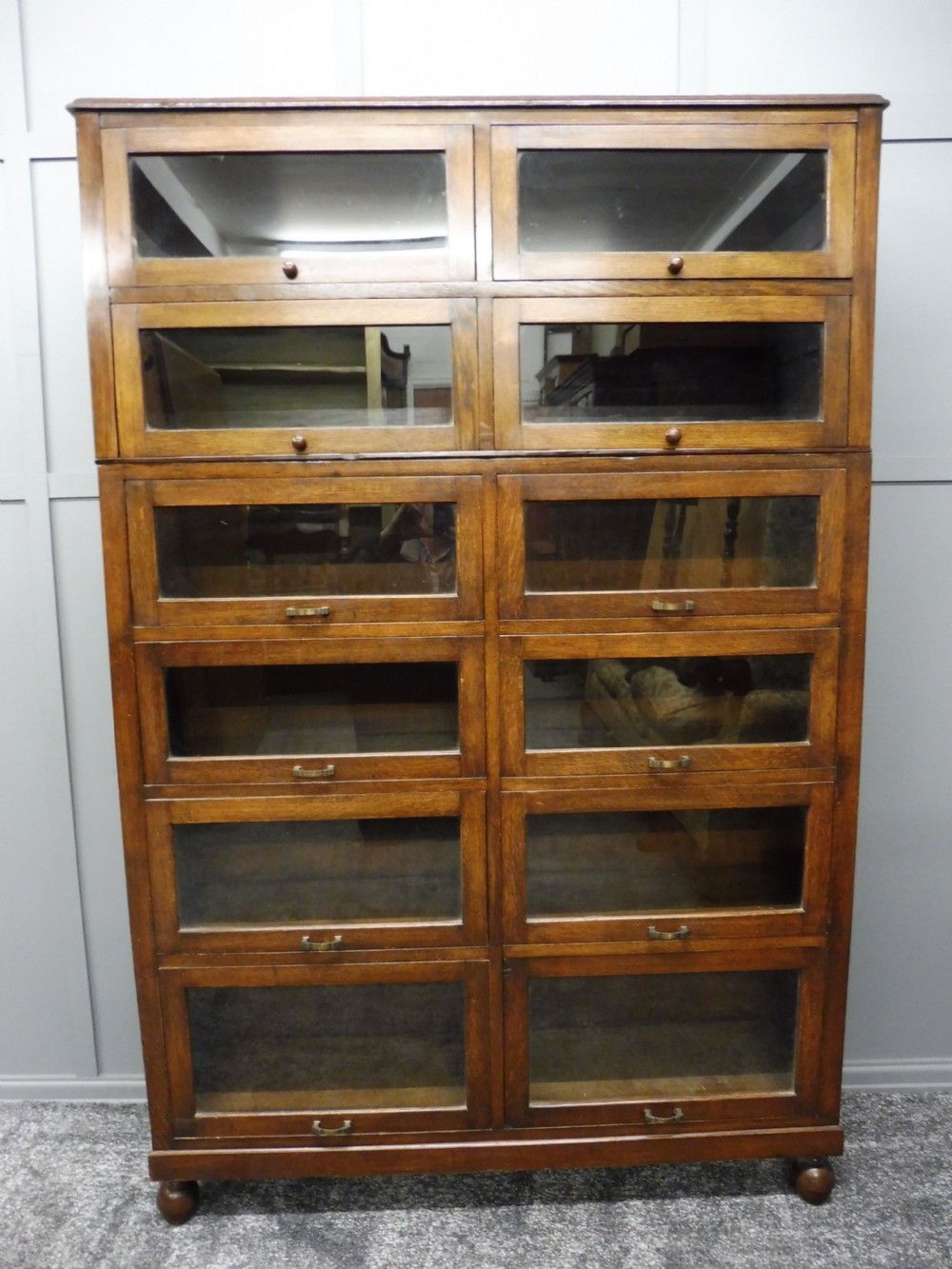 EDWARDIAN OAK HABERDASHERY CABINET