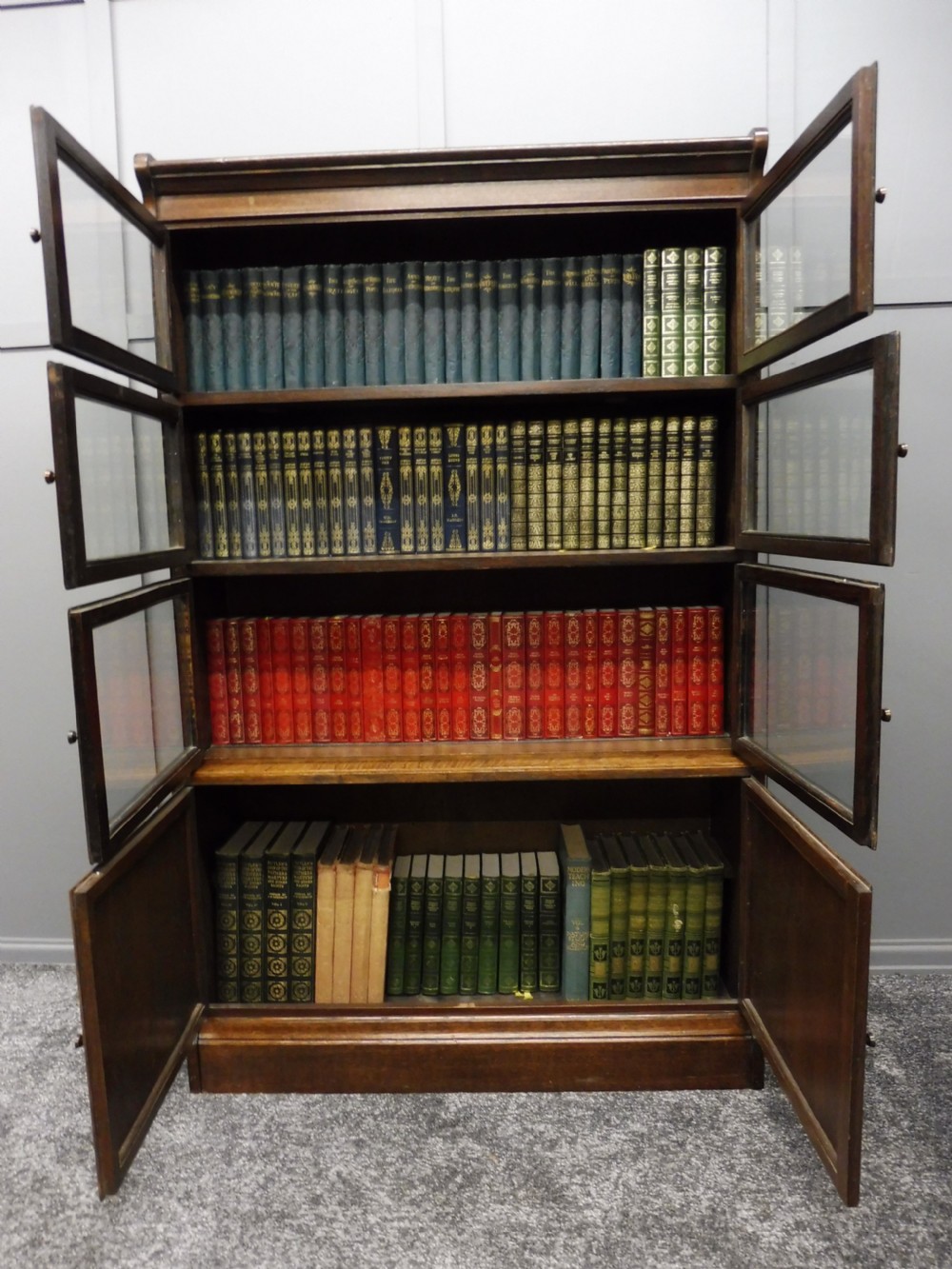 OAK FOUR HIGH STACKING LAWYERS BOOKCASE View VII