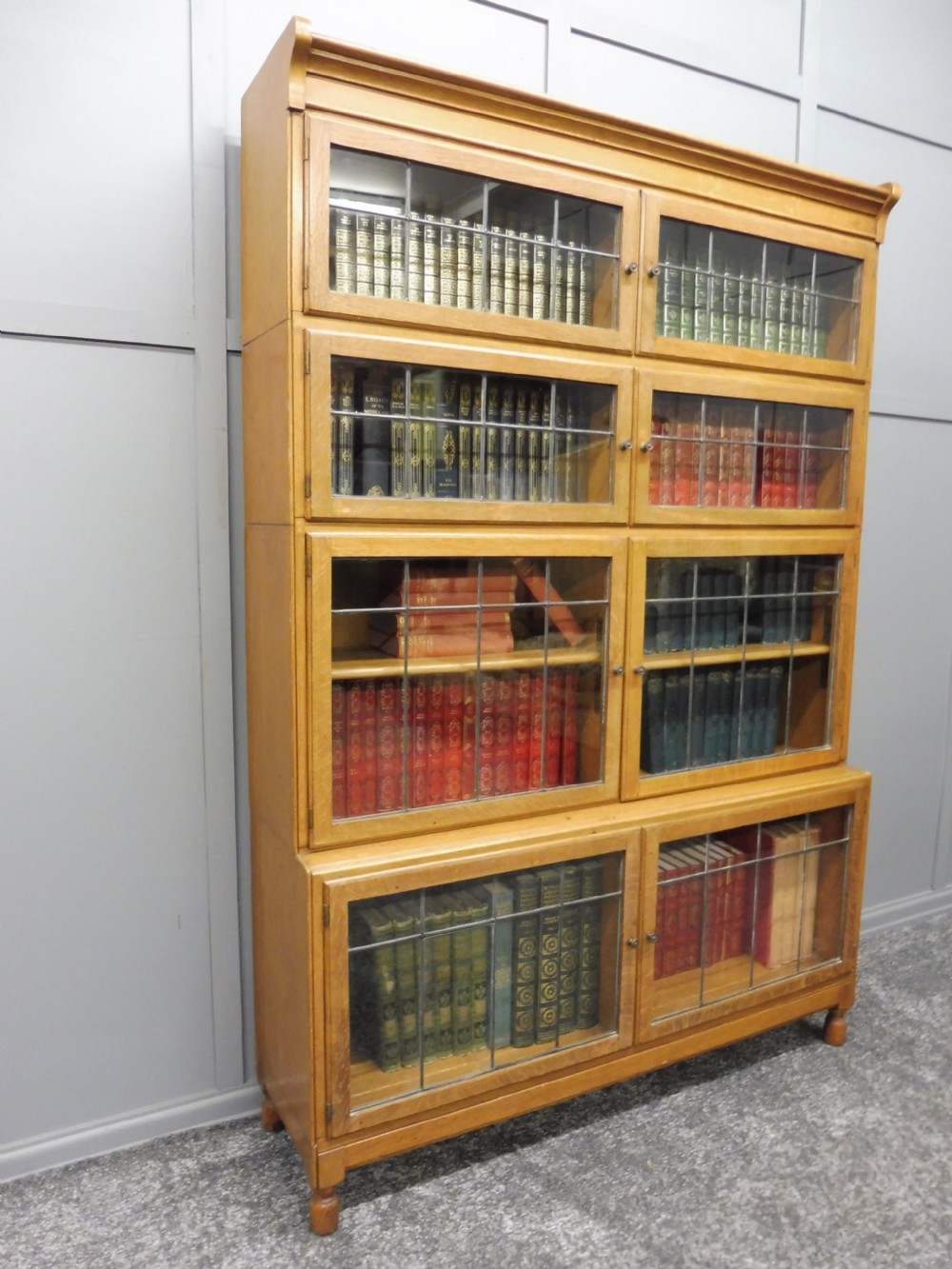 PALE OAK SECTIONAL LAWYERS BOOKCASE BY MINTY LIBRARY SPECIALISTS OF OXFORD View II