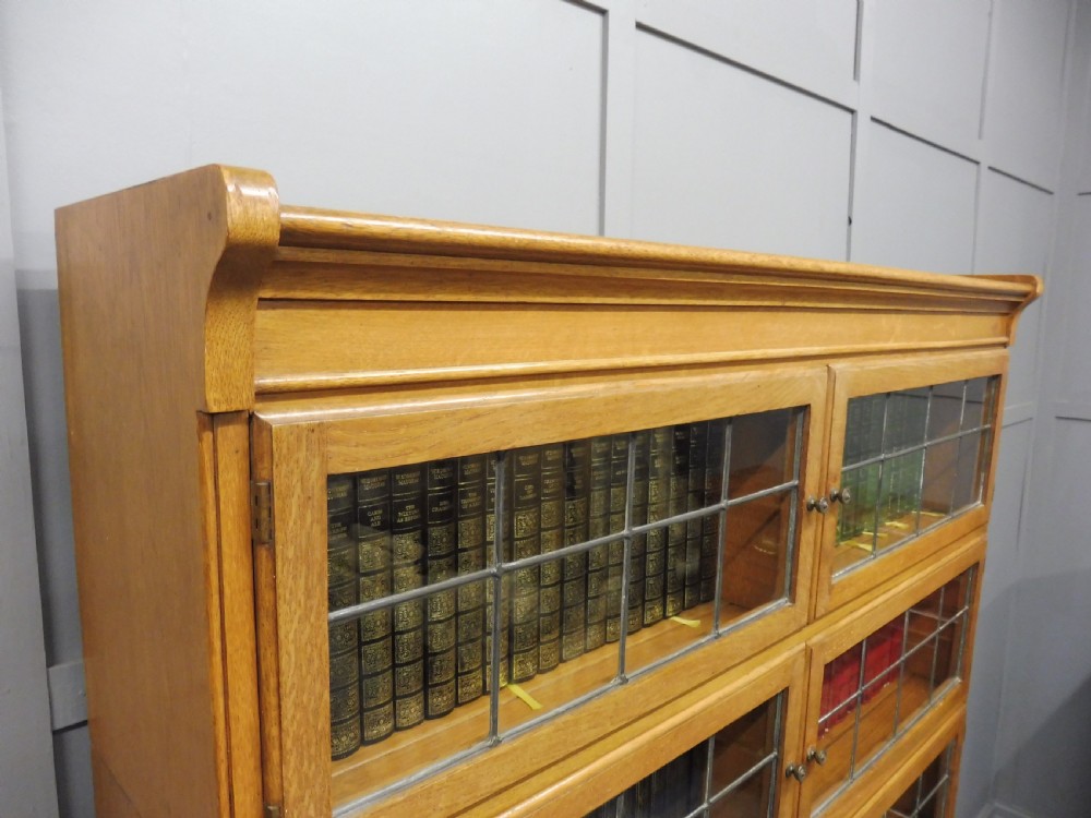 PALE OAK SECTIONAL LAWYERS BOOKCASE BY MINTY LIBRARY SPECIALISTS OF OXFORD View V