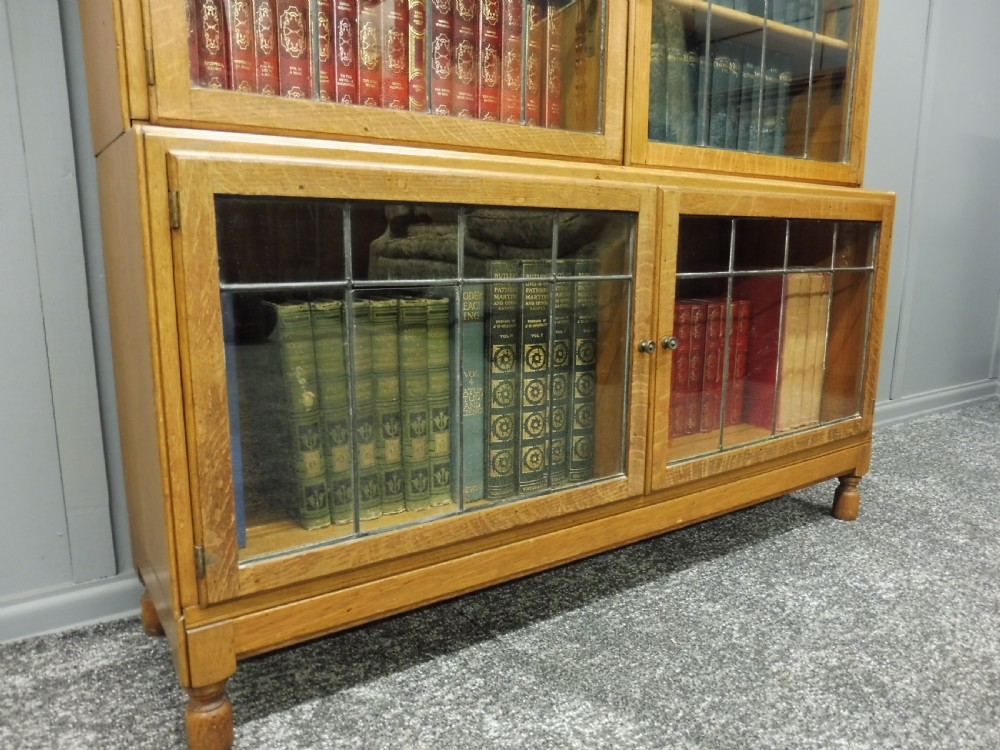 PALE OAK SECTIONAL LAWYERS BOOKCASE BY MINTY LIBRARY SPECIALISTS OF OXFORD View VI