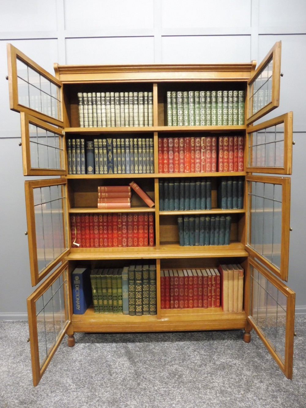 PALE OAK SECTIONAL LAWYERS BOOKCASE BY MINTY LIBRARY SPECIALISTS OF OXFORD View VII
