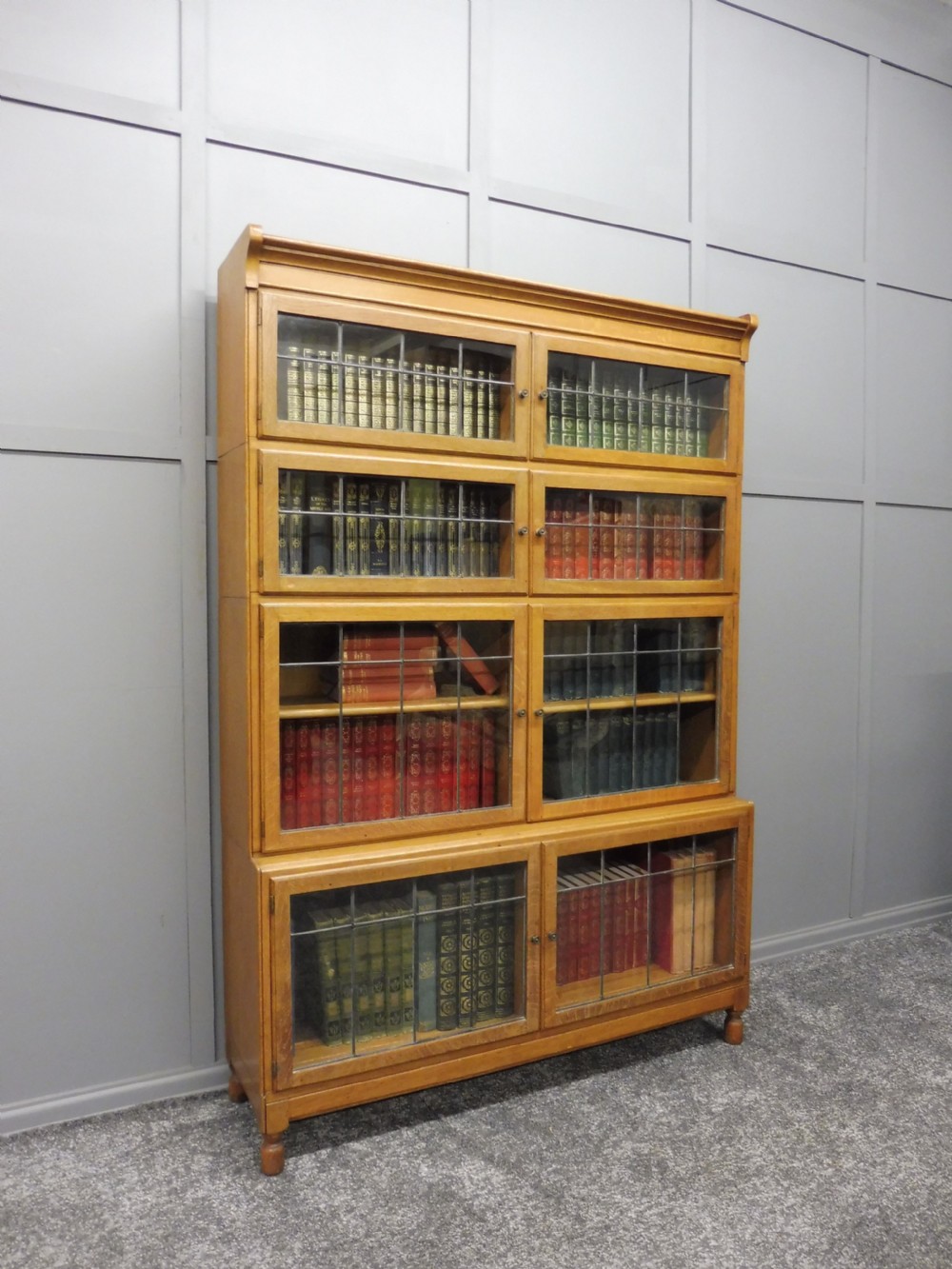 PALE OAK SECTIONAL LAWYERS BOOKCASE BY MINTY LIBRARY SPECIALISTS OF OXFORD View IX