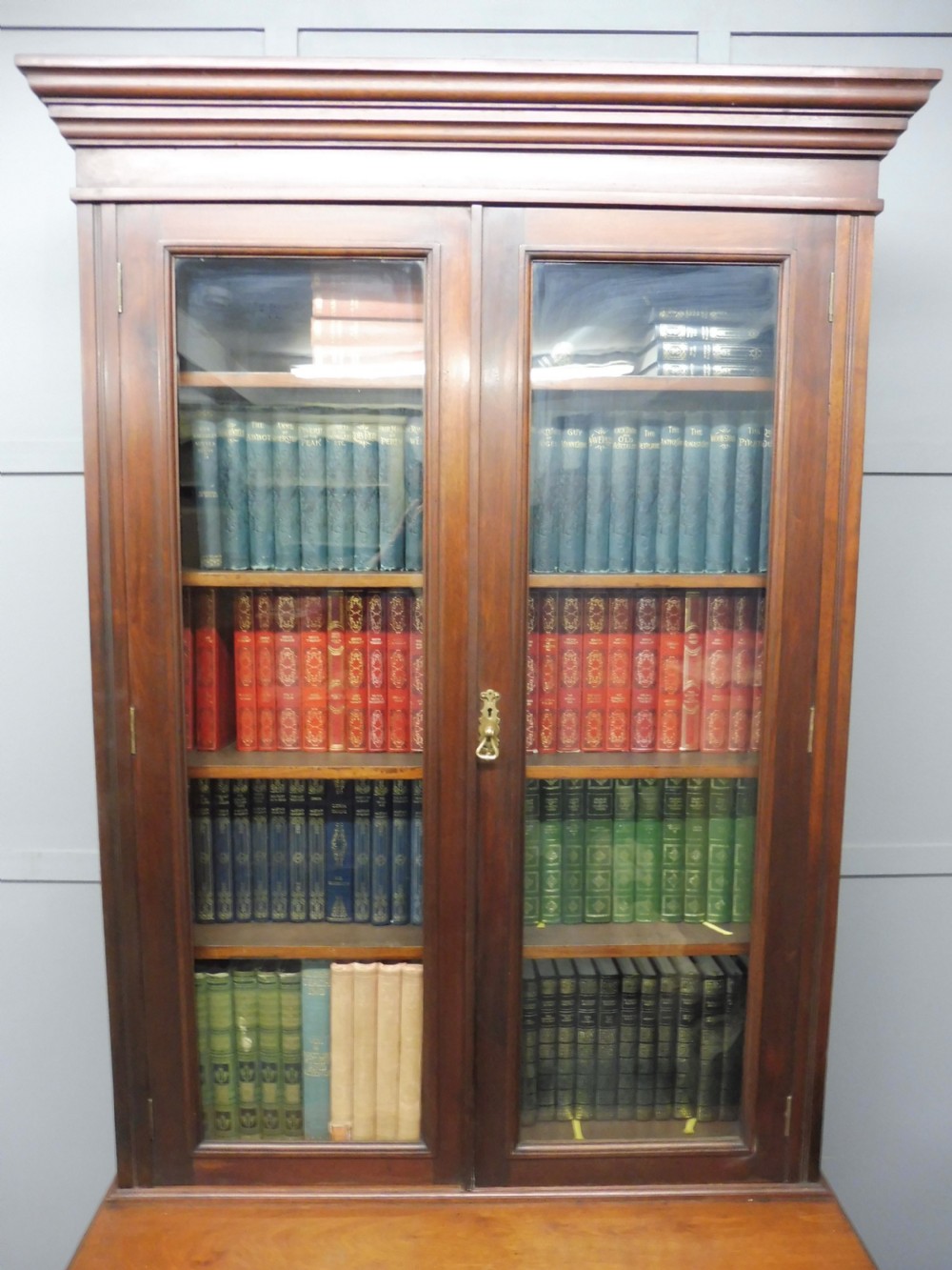 TALL SLIM EDWARDIAN WALNUT BOOKCASE View V