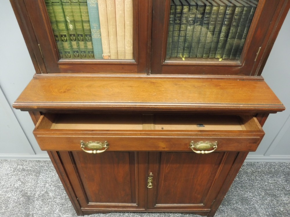 TALL SLIM EDWARDIAN WALNUT BOOKCASE View VI