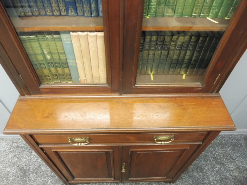 TALL SLIM EDWARDIAN WALNUT BOOKCASE View VIII