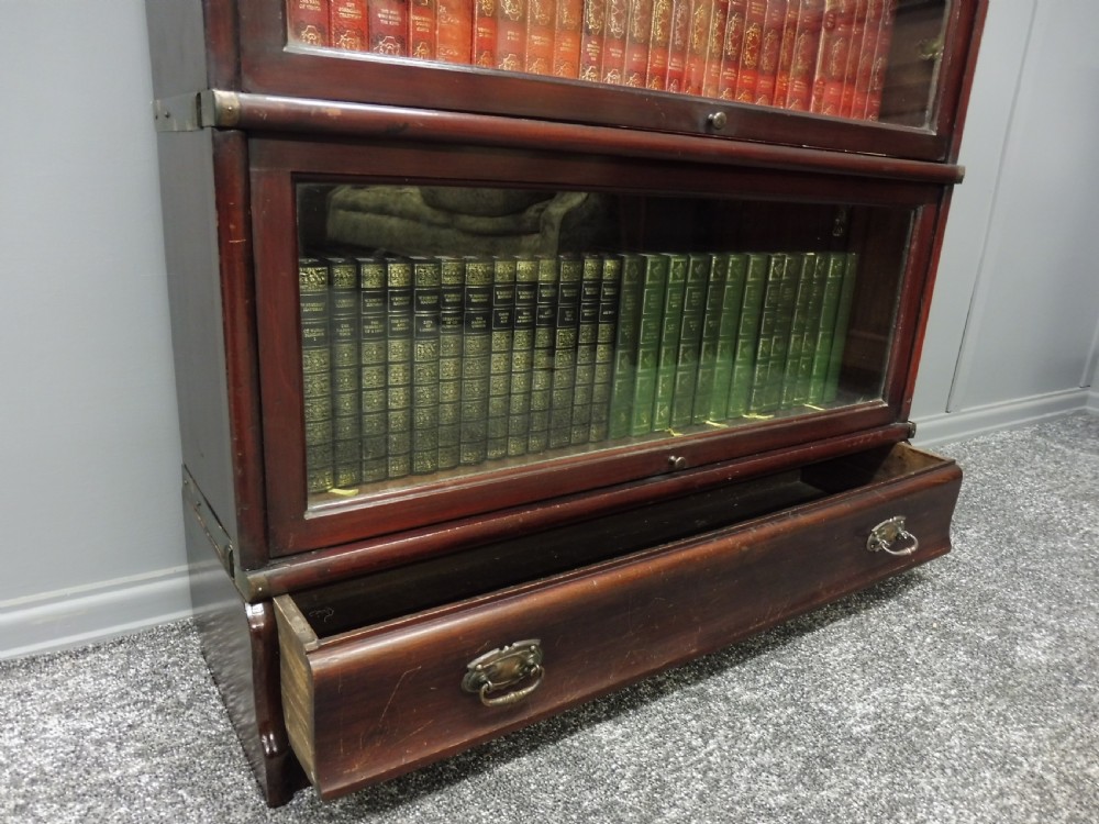 MAHOGANY GLOBE WERNICK SECTIONAL LAWYERS BOOKCASE View III