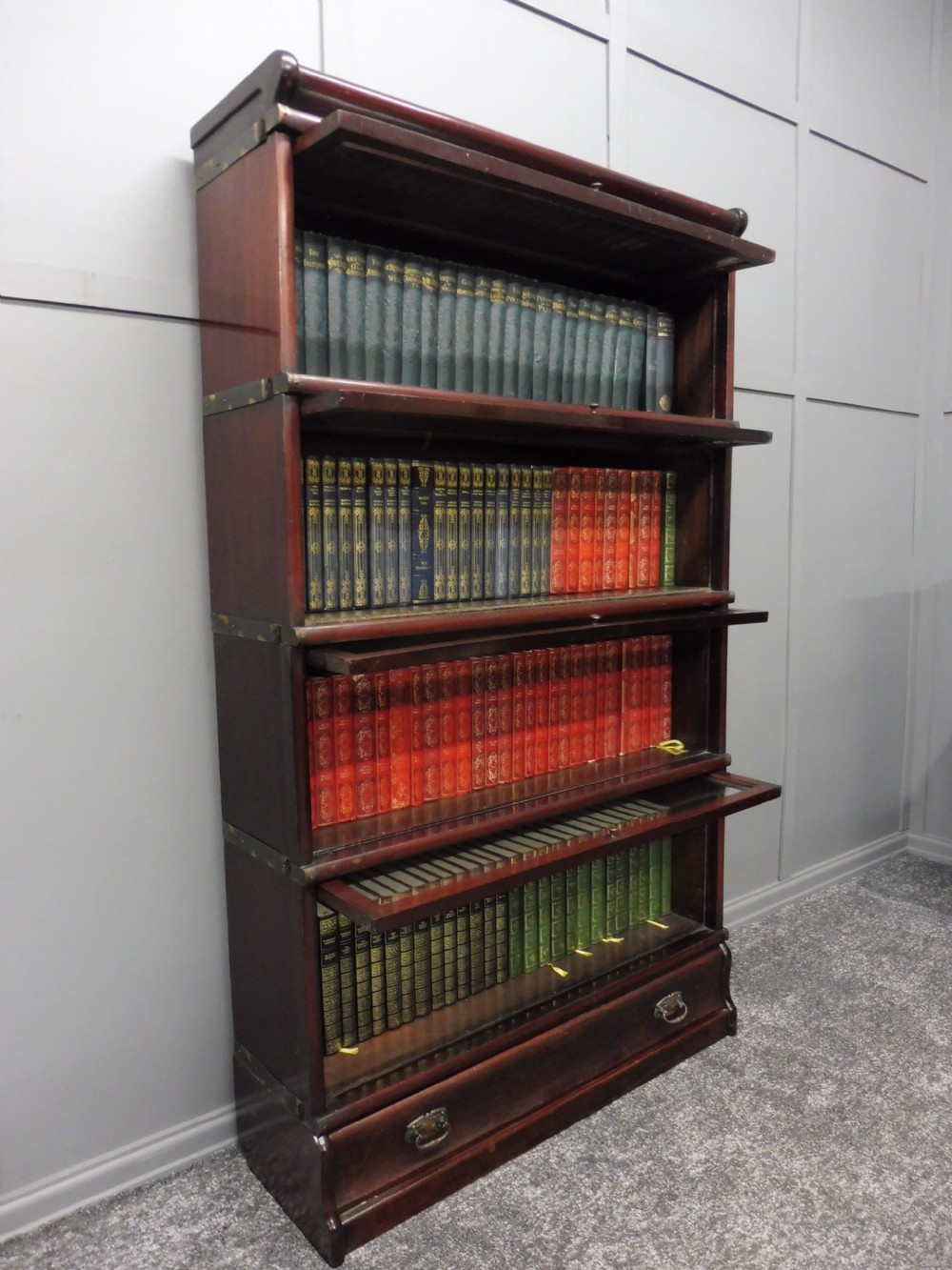 MAHOGANY GLOBE WERNICK SECTIONAL LAWYERS BOOKCASE View IX