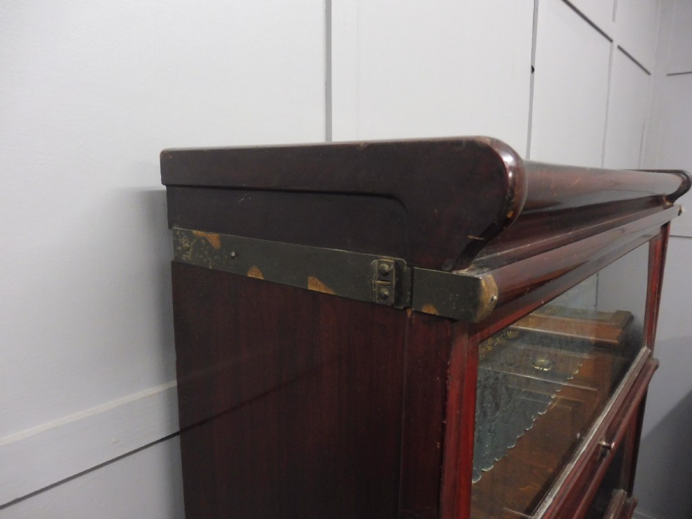 MAHOGANY GLOBE WERNICK SECTIONAL LAWYERS BOOKCASE View X