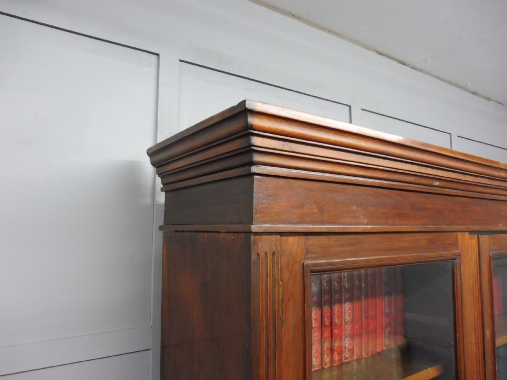 LARGE VICTORIAN WALNUT LIBRARY BOOKCASE View XI