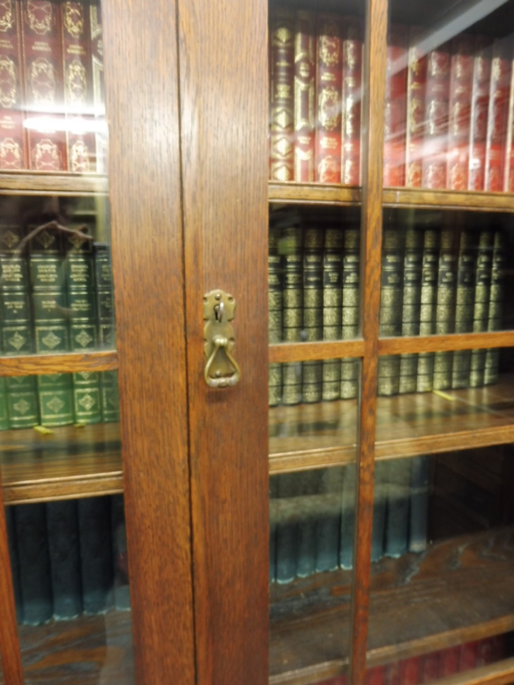 OAK ARTS AND CRAFTS CABINET BOOKCASE View X