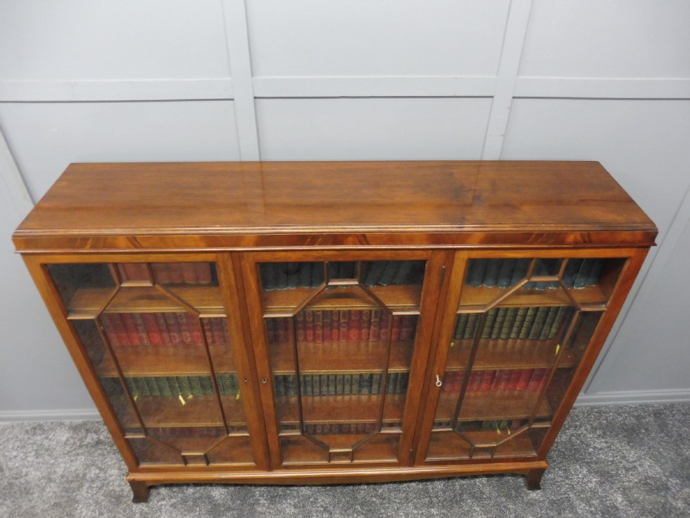 MAHOGANY 3 DOOR BOOKCASE View III