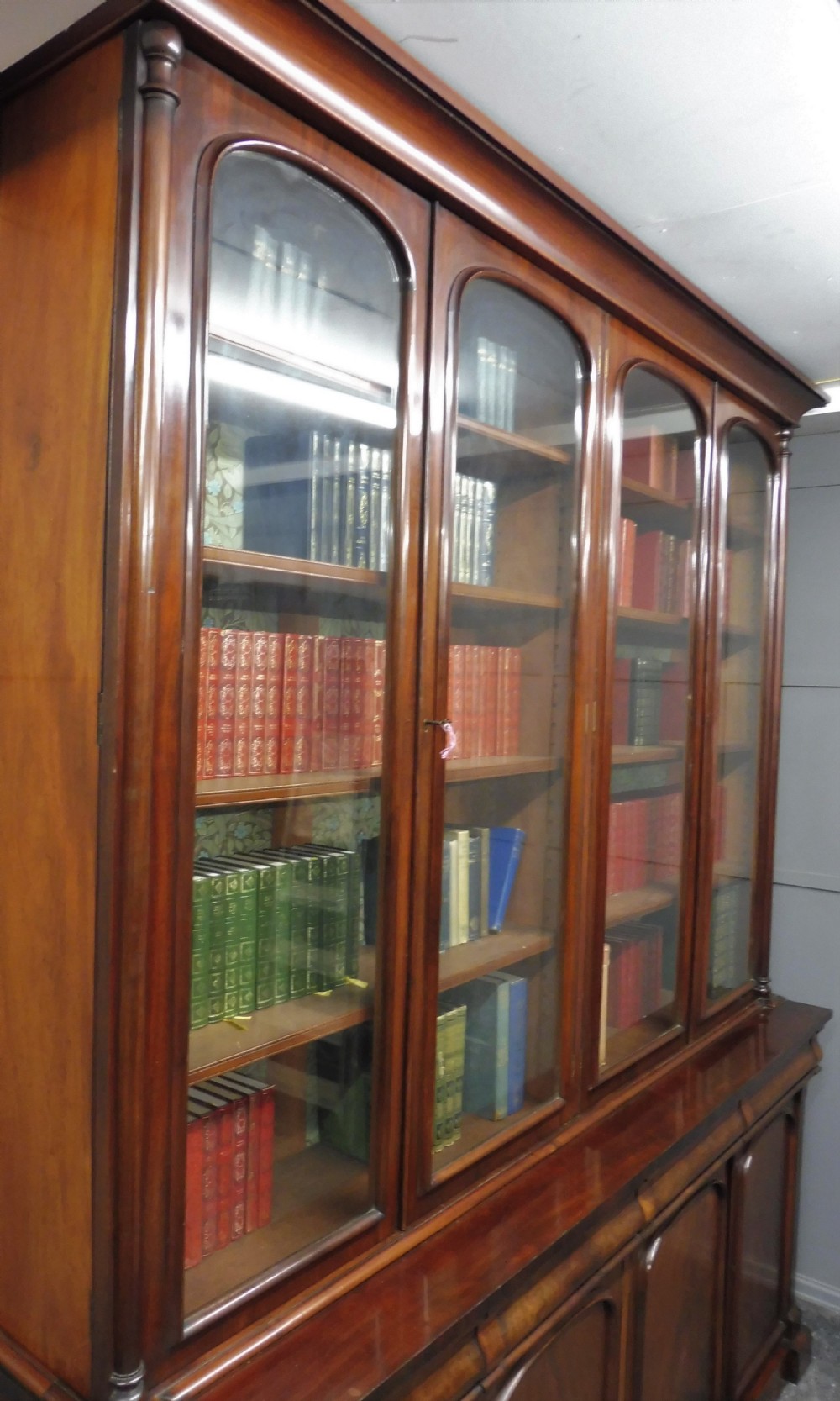 LARGE VICTORIAN MAHOGANY COUNTRY HOUSE LIBRARY BOOKCASE View IX