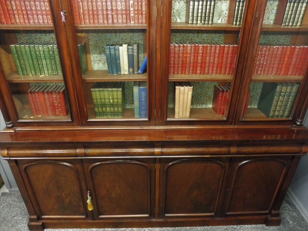 LARGE VICTORIAN MAHOGANY COUNTRY HOUSE LIBRARY BOOKCASE View XI