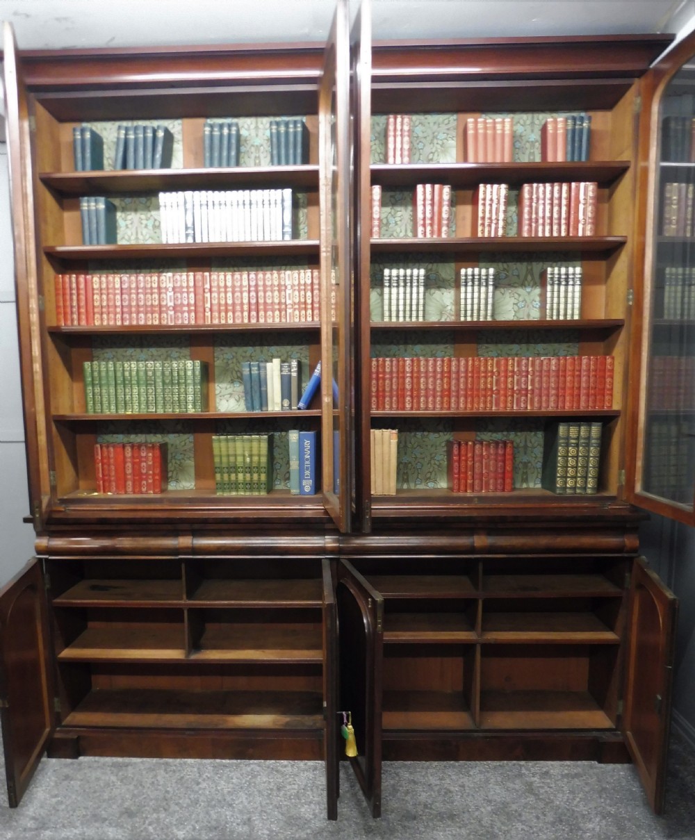 LARGE VICTORIAN MAHOGANY COUNTRY HOUSE LIBRARY BOOKCASE View XV