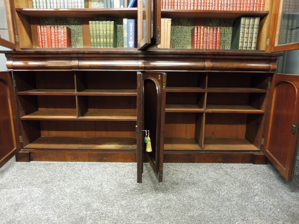 LARGE VICTORIAN MAHOGANY COUNTRY HOUSE LIBRARY BOOKCASE View XVI